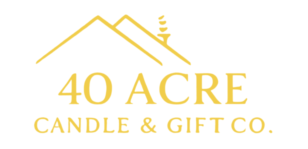 40 Acre Candle & Gift Co. Logo (Landscape Gold)